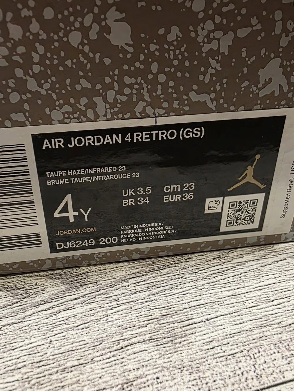 Jordan Kids Sneakers - Gray  with Black and Orange Accents